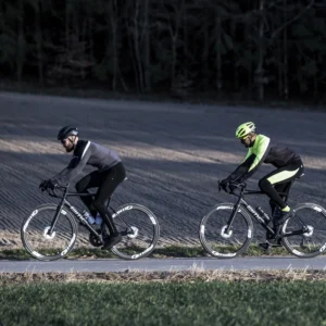 Rogelli TYRO - męskie lekko ocieplane spodnie rowerowe z szelkami czarno-żółte - obrazek 8