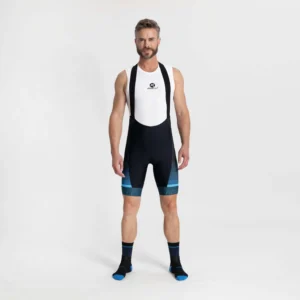 Rogelli HERO II - męskie spodenki rowerowe z szelkami czarno-granatowe - obrazek 3