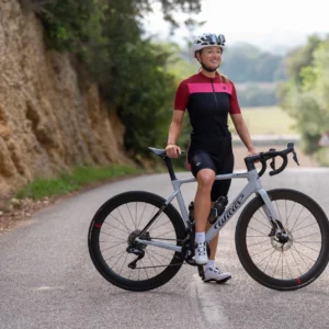 Rogelli CORE BLOCK - damska koszulka rowerowa bordowa - obrazek 14