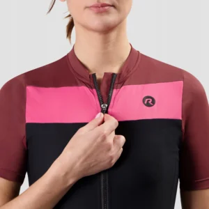 Rogelli CORE BLOCK - damska koszulka rowerowa bordowa - obrazek 6