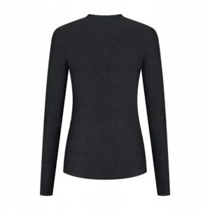 Rogelli ESSENTIAL - damska koszulka do biegania z długim rękawem czarna - obrazek 2