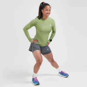 Rogelli ESSENTIAL - damska koszulka do biegania z długim rękawem zielona - obrazek 8