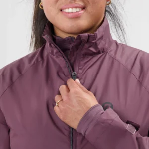 Rogelli ESSENTIAL - damska kurtka do biegania bordowa - obrazek 6