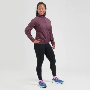 Rogelli ESSENTIAL - damska kurtka do biegania bordowa - obrazek 9